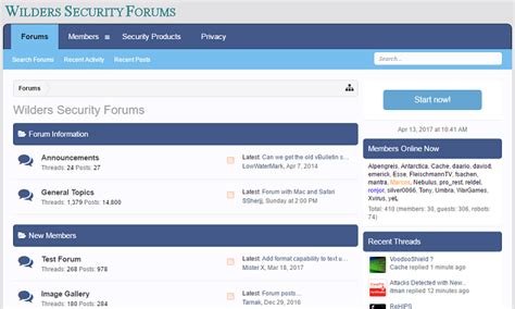 wilders security forums